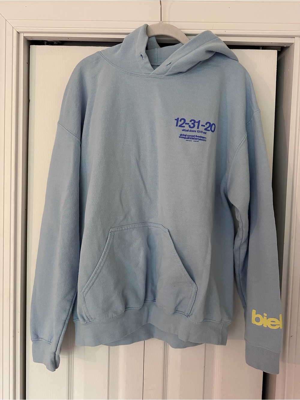 Light Blue Hoodie Sweatshirt - 12-31-20 Graphic